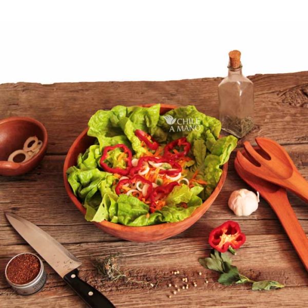 Cuchara y Tenedor de raulí, para fuentes y ensaladeras