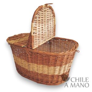Alternative view of Canasto para picnic de mimbre bicolor