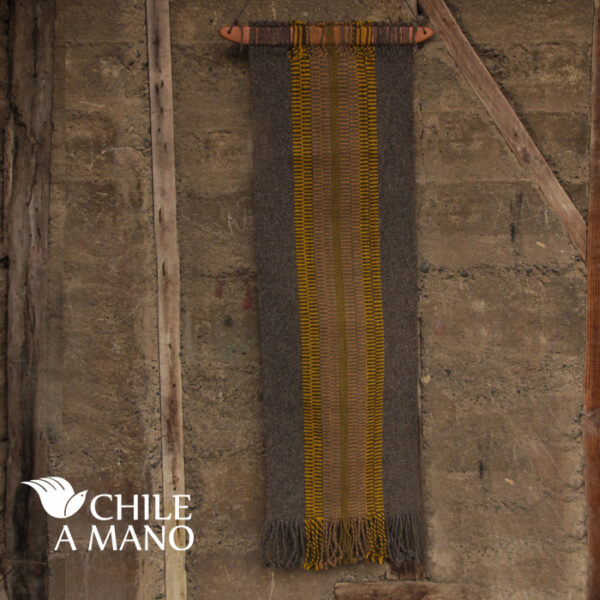 Telar Mapuche gris con peinecillo