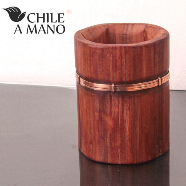Mate de madera de alerce con cobre