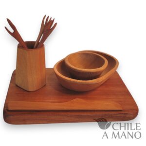 Set de aperitivo en madera de raulí