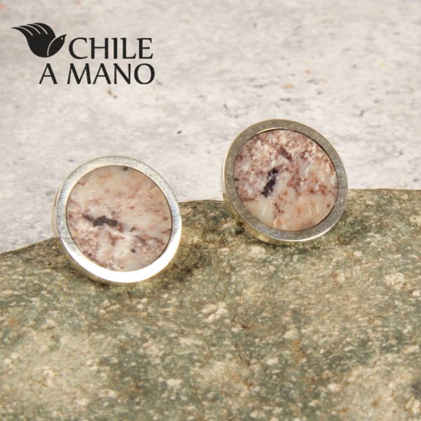 Aros circulares de combarbalita y plata