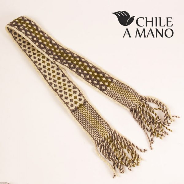 Faja Trarilonco blanco, gris y verde liquen