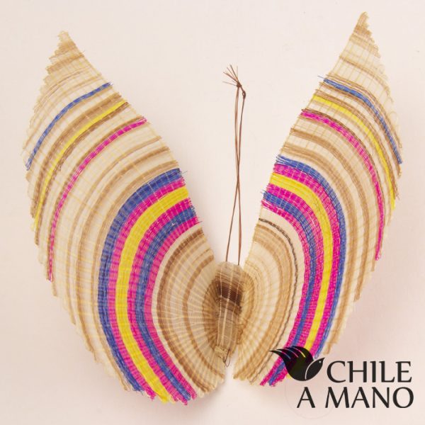 Mariposa de crin grande, blanca y multicolor