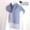 Bufanda de alpaca azul y blanco