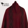 Telar Mapuche rojo oscuro y negro con Iconografía