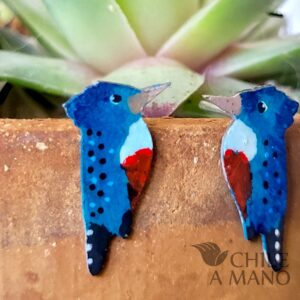 Alternative view of Aros pajaritos de cobre esmaltado