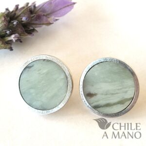 Aros circulares de combarbalita y plata