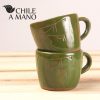 Set de 2 tazas esmaltadas color verde