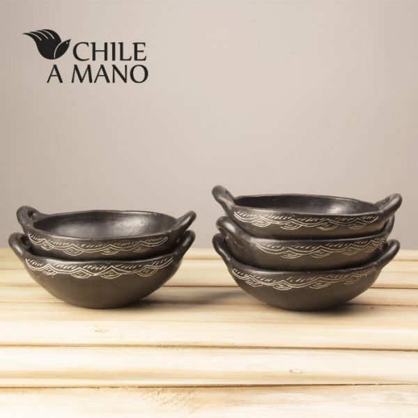 Juego de 5 pailas de Quinchamalí