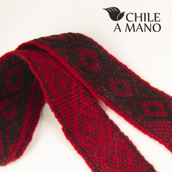 Faja Trarilonco rojo oscuro y negro
