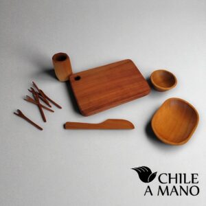 Set de aperitivo en madera de raulí
