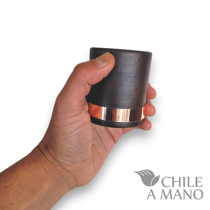 Set de vasos de greda y cobre - Imagen 6