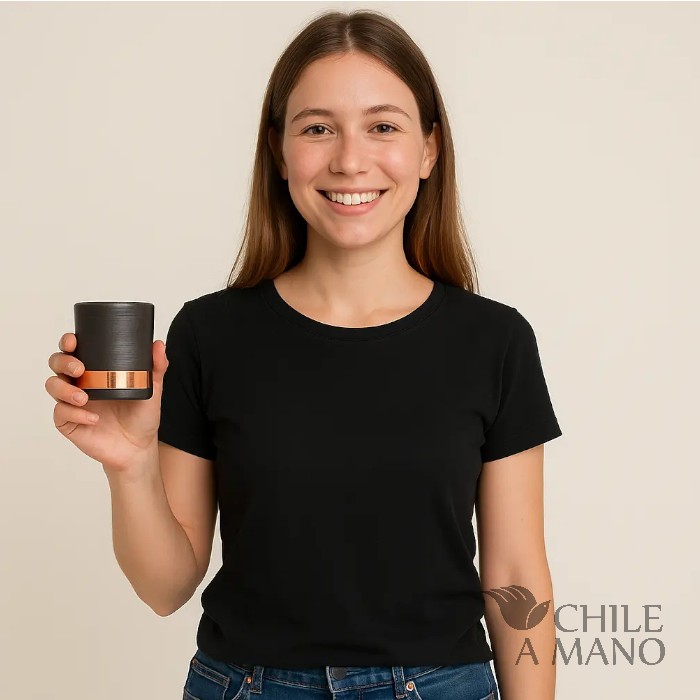 Set de vasos de greda y cobre - Imagen 2