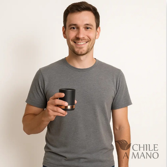 Set de vasos de greda y cobre - Imagen 3