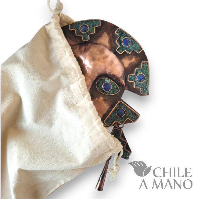 Máscara de cobre con piedras chilenas - Imagen 7