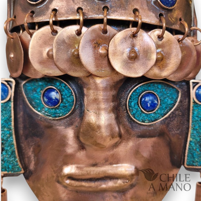 Máscara de cobre con piedras chilenas - Imagen 5
