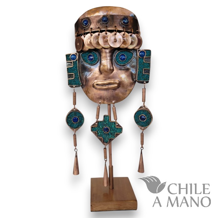 Máscara de cobre con piedras chilenas - Imagen 6