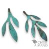 Aros ramita de maitén con pátina verde