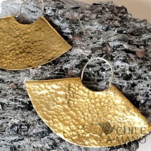 Aros de bronce abanico texturizado