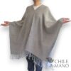 Poncho de lana de alpaca, gris natural