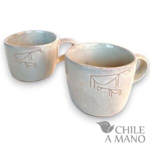 Set de 2 tazas esmaltadas color crudo