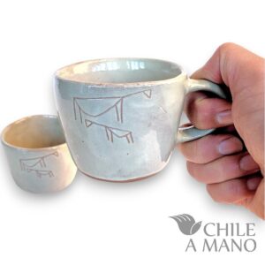 Alternative view of Set de 2 tazas esmaltadas color crudo