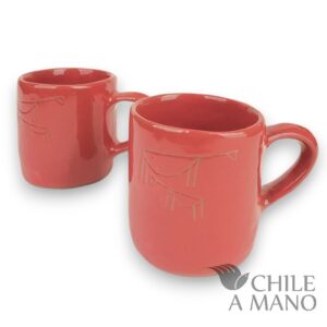Set de 2 tazas esmaltadas color rojo