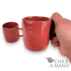 Alternative view of Set de 2 tazas esmaltadas color rojo