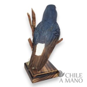 Aves chilenas talladas en madera - Golondrina - pedestal - Imagen 3