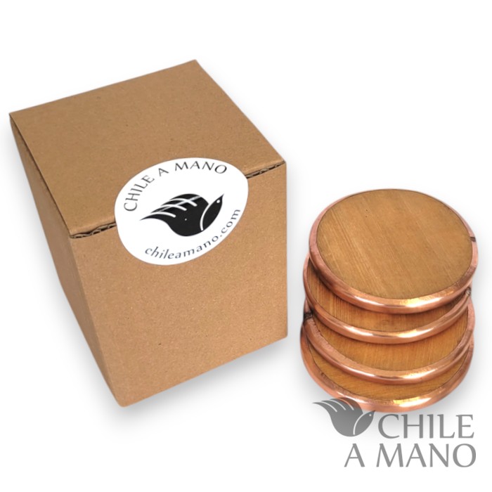 Posavasos de madera nativa y cobre - Imagen 7